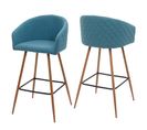 2x Tabouret De Bar Hwc-d72, Avec Dossier, Tissu ~ Turquoise