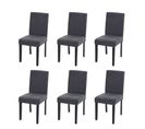 Lot De 6 Chaises De Salle à Manger Littau Gris Anthracite Pieds Foncés