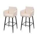 2x Tabouret De Bar Hwc-h93 Similicuir Crème Beige