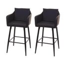 2x Tabouret De Bar Hwc-h93 Tabouret De Comptoir Similicuir Noir