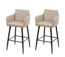 2x Tabouret De Bar Hwc-h93 Similicuir Taupe