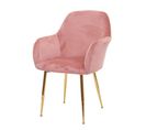 Chaise De Salle à Manger Hwc-f18 Velours Vieux Rose Pieds Dorés