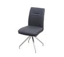 Chaise De Salle à Manger Hwc-h70 Tissu Acier Inoxydable Brossé Gris Foncé