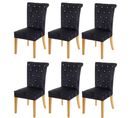 Lot De 6 Chaises De Salle à Manger Hwc-d22 Velours Noir, Pieds Dorés