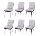 Lot De 6 Chaises De Salle à Manger Hwc-g48 Rembourrée Similicuir Velours Gris