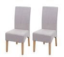 2x Chaise De Salle À  Manger Latina Tissu Textile Beige Crème Pieds Légers