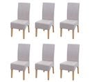 Lot De 6 Chaises De Salle à Manger Latina Tissu/textile Crème Beige Pieds Clairs