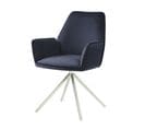 Chaise De Salle à Manger Hwc-g67 Pivotante Velours Bleu Anthracite Inox