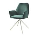 Chaise De Salle à Manger Hwc-g67 Pivotante Velours Vert Inox