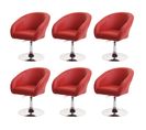 Lot De 6 Chaises De Salle à Manger Hwc-f19 Similicuir Rouge