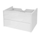 Meuble Sous-vasque Hwc-b19 Haute Brillance Soft-close 50x80cm Blanc