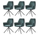 Lot De 6 Chaises De Salle à Manger Hwc-g67 Velours Vert