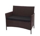 Banc De Jardin Halden En Polyrotin ~ Marron Tacheté, Coussin Noir