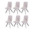 Lot De 6 Chaises De Salle à Manger Hwc-j69 Velours Crème-beige