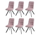 Lot De 6 Chaises De Salle à Manger Hwc-j69 Pivotantes Auto-position Velours Rose