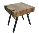 Table D'appoint Hwc-l54 Métal Mdf 50x50x50cm Chêne Sauvage Foncé