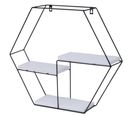 Étagère Murale Hwc-k76 3 Étagères En Métal 43x49x11cm Blanc