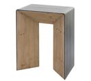 Table Console Hwc-l76 Bois Massif Industriel 80x60x40cm Naturel Avec Aspect Métal