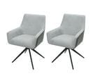 Lot De 2 Chaises De Salle à Manger Hwc-l91 Gris Clair Similicuir Gris Foncé