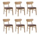 Lot De 6 Chaises De Salle à Manger Hwc-m59 Bois Massif Structure Claire, Taupe