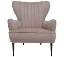 Fauteuil Lounge Hwc-k37 Velours Taupe