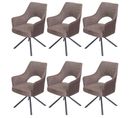 Lot De 6 Chaises De Salle à Manger Hwc-k30 Tissu/textile Brun-brun Foncé