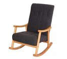 Fauteuil à Bascule Hwc-k10 Gris Foncé Piétement Marron