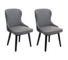 Lot De 2 Chaises De Salle à Manger Hwc-m60 Bois Massif Gris Foncé-gris Clair