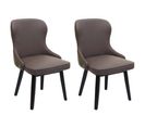 Lot De 2 Chaises De Salle à Manger Hwc-m60 Tissu/textile Bois Massif Vert Foncé-gris