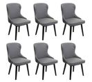 Lot De 6 Chaises De Salle à Manger Hwc-m60 Bois Massif Gris Foncé-gris Clair