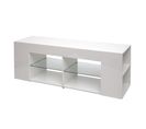 Meuble TV Hwc-l36 50x144x40cm Compartiment De Rangement, Blanc Brillant