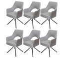 Lot De 6 Chaises De Salle à Manger Hwc-k30 Tissu/textile Gris-gris Foncé