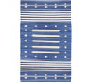 Tapis De Salon Patio En Coton - Bleu - 140x200 Cm