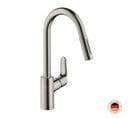 Robinet De Cuisine Avec Douchette Hansgrohe Focus M41 240 Sbox 2 Jets Aspect Acier Inox