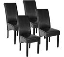 4 Chaises De Salle à Manger Ergonomiques En Bois Massif - Noir