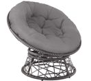 Fauteuil Papasan En Rotin Gargano Rotatif - Gris