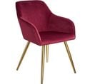 Chaise Marilyn Effet Velours Style Scandinave - Bordeaux/or