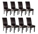 Lot De 8 Chaises Aspect Cuir - Marron