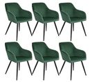 Chaise Marilyn Effet Velours Style Scandinave - Vert Foncé/noir