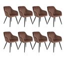 8 Chaises Marilyn Design En Velours Style Scandinave - Brun-noir