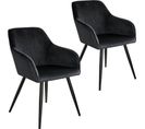 Chaise Marilyn Effet Velours Style Scandinave - Noir