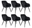 Chaise Marilyn Effet Velours Style Scandinave - Noir