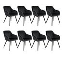 8 Chaises Marilyn Design En Velours Style Scandinave - Noir