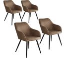 4 Chaises Marilyn Tissu  - Brun-noir