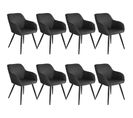 8 Chaises Marilyn Tissu  - Anthracite-noir