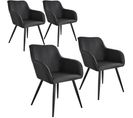 4 Chaises Marilyn Aspect Lin Noir - Noir