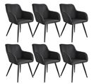 6 Chaises Marilyn Aspect Lin Noir - Noir