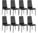 Lot De 8 Chaises Avec Strass - Noir