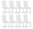 Chaises De Salle à Manger Bettina Rembourrées Pieds En Métal Argentés Design Moderne - Blanc