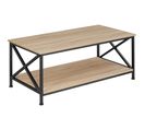 Table Basse Pittsburgh 100x55x45,5cm - Bois Clair Industriel, Chêne Sonoma